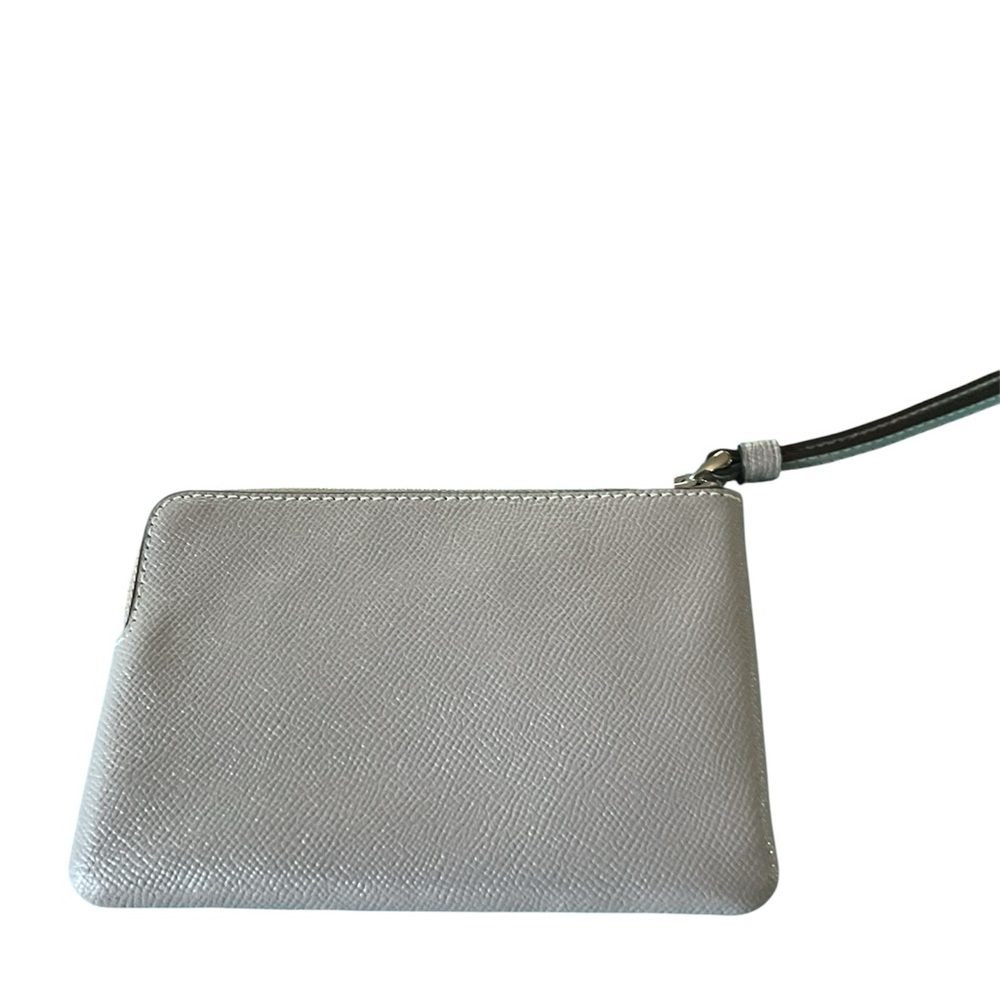 Coach Gray Leather Wristlet Clutch
